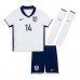 Echipament fotbal Anglia Ezri Konsa #14 Tricou Acasa European 2024 pentru copii maneca scurta (+ Pantaloni scurti)